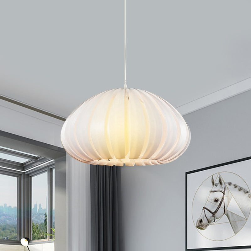 Simple Squash Suspension Light Acrylic Single Dining Table Ceiling Pendant in White/Black with Blade Design Clearhalo 'Ceiling Lights' 'Modern Pendants' 'Modern' 'Pendant Lights' 'Pendants' Lighting' 1457532