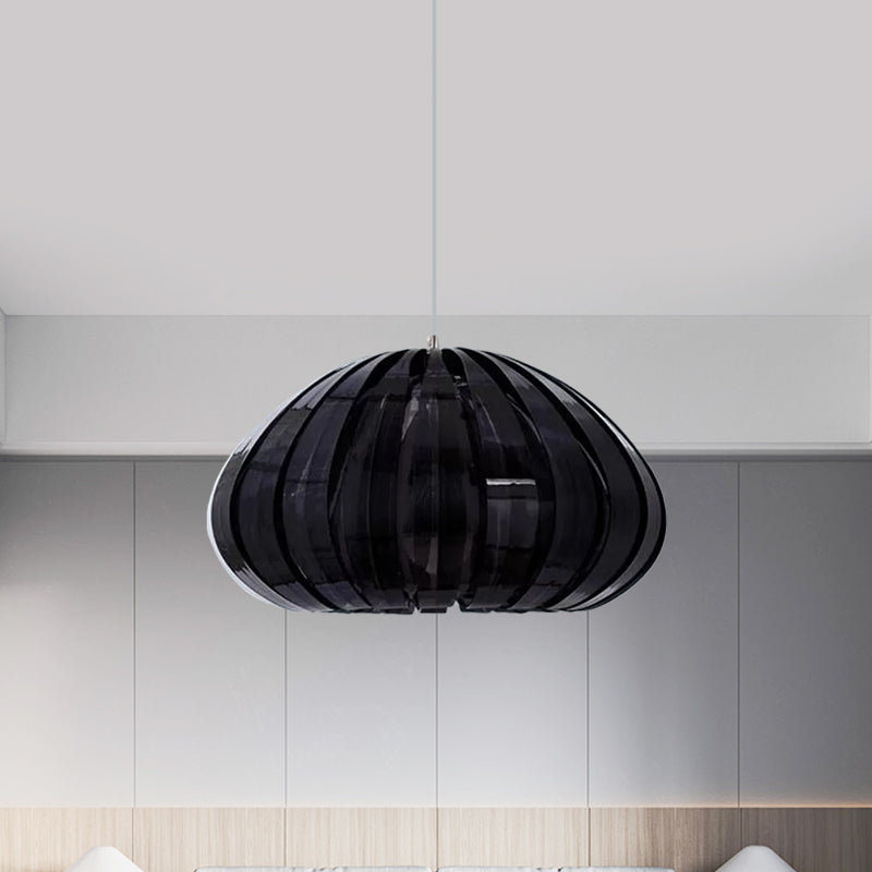 Simple Squash Suspension Light Acrylic Single Dining Table Ceiling Pendant in White/Black with Blade Design Clearhalo 'Ceiling Lights' 'Modern Pendants' 'Modern' 'Pendant Lights' 'Pendants' Lighting' 1457537