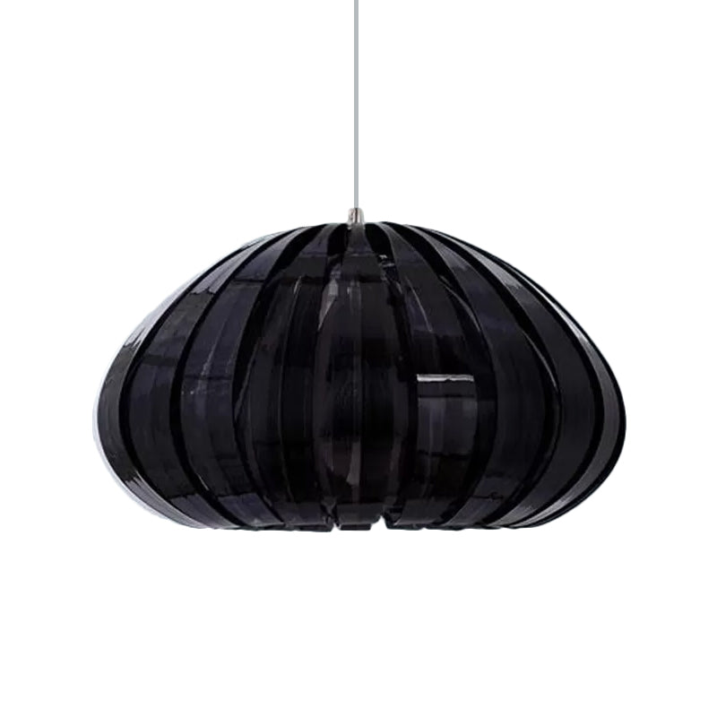 Simple Squash Suspension Light Acrylic Single Dining Table Ceiling Pendant in White/Black with Blade Design Clearhalo 'Ceiling Lights' 'Modern Pendants' 'Modern' 'Pendant Lights' 'Pendants' Lighting' 1457538