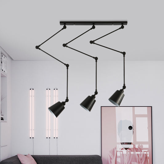 Green/Black Bell Cluster Pendant Light Nordic 3 Heads Metal Hanging Lamp Kit with Adjustable Arm Clearhalo 'Ceiling Lights' 'Modern Pendants' 'Modern' 'Pendant Lights' 'Pendants' Lighting' 1457576