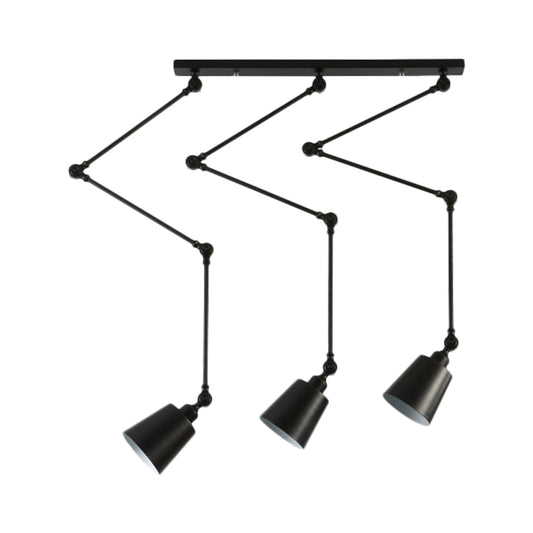 Green/Black Bell Cluster Pendant Light Nordic 3 Heads Metal Hanging Lamp Kit with Adjustable Arm Clearhalo 'Ceiling Lights' 'Modern Pendants' 'Modern' 'Pendant Lights' 'Pendants' Lighting' 1457577