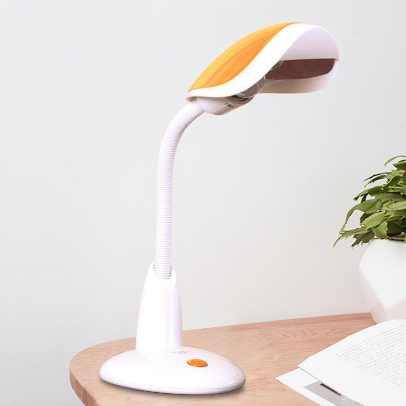 Shell Swing Arm Task Light Modern Metal Single Study Room Reading Book Light in White-Orange White Clearhalo 'Lamps' 'Table Lamps' Lighting' 1457692