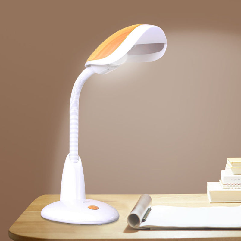 Shell Swing Arm Task Light Modern Metal Single Study Room Reading Book Light in White-Orange Clearhalo 'Lamps' 'Table Lamps' Lighting' 1457693