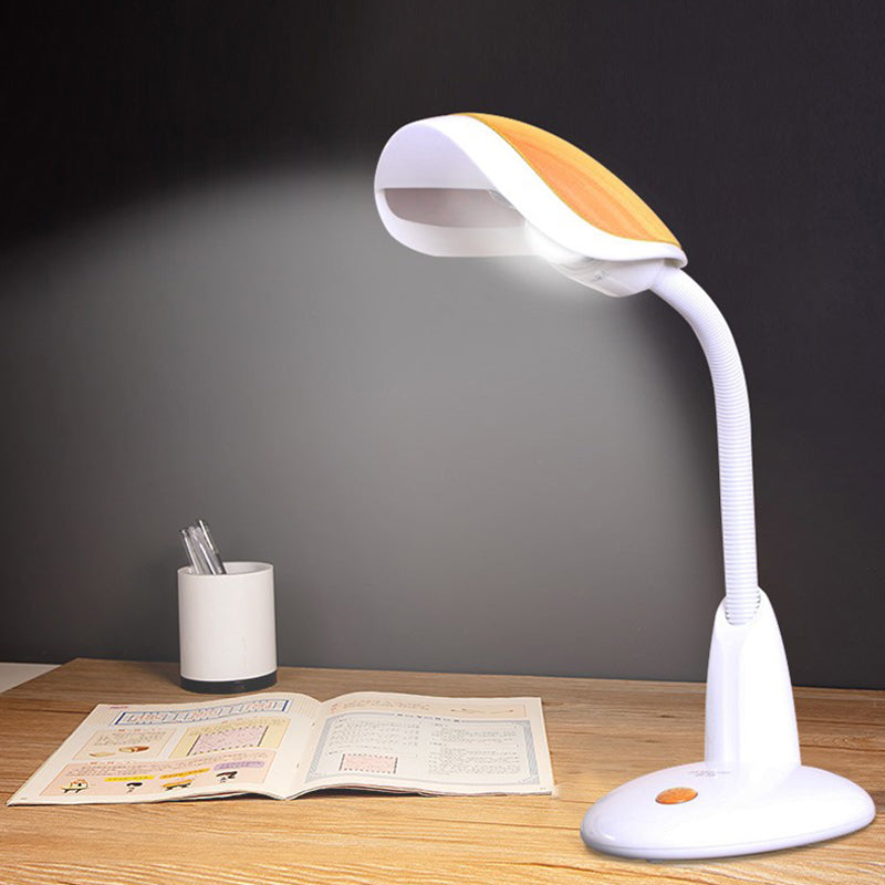 Shell Swing Arm Task Light Modern Metal Single Study Room Reading Book Light in White-Orange Clearhalo 'Lamps' 'Table Lamps' Lighting' 1457694
