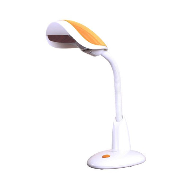 Shell Swing Arm Task Light Modern Metal Single Study Room Reading Book Light in White-Orange Clearhalo 'Lamps' 'Table Lamps' Lighting' 1457695