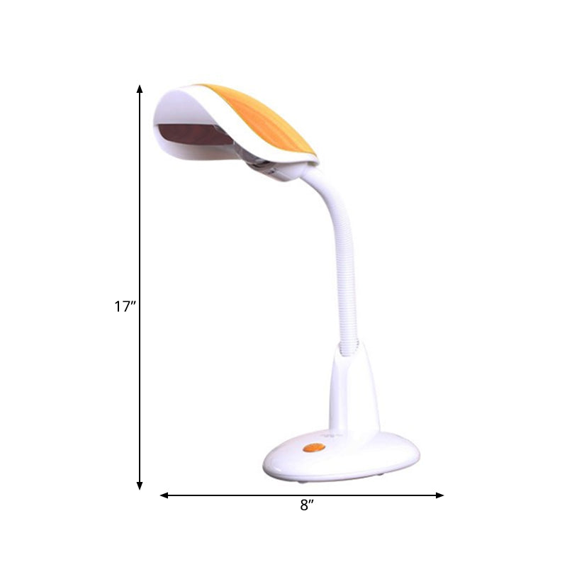 Shell Swing Arm Task Light Modern Metal Single Study Room Reading Book Light in White-Orange Clearhalo 'Lamps' 'Table Lamps' Lighting' 1457696