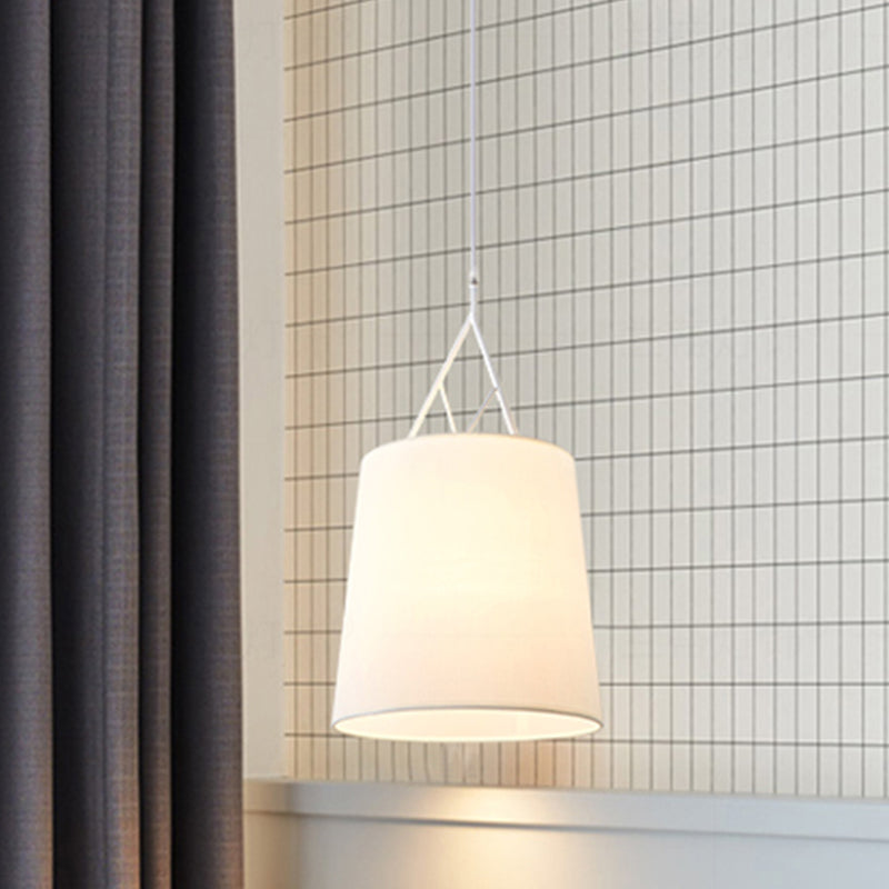 Hand Sewn Fabric Conic Pendant Lamp Nordic Single Black/White Hanging Ceiling Light with Twig Arm Clearhalo 'Ceiling Lights' 'Modern Pendants' 'Modern' 'Pendant Lights' 'Pendants' Lighting' 1459154