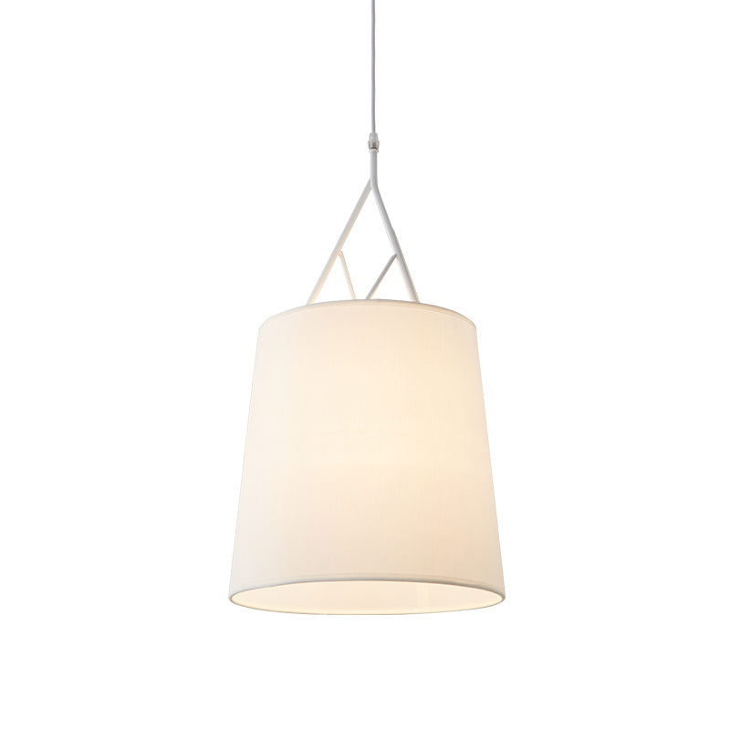 Hand Sewn Fabric Conic Pendant Lamp Nordic Single Black/White Hanging Ceiling Light with Twig Arm Clearhalo 'Ceiling Lights' 'Modern Pendants' 'Modern' 'Pendant Lights' 'Pendants' Lighting' 1459156