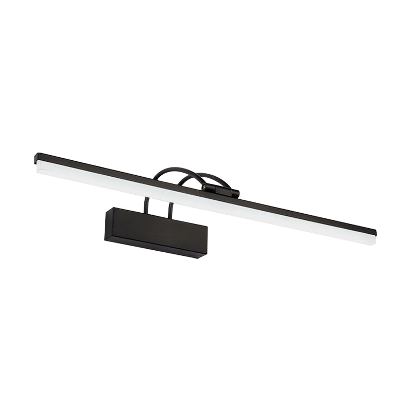 Modernist Slim Acrylic Vanity Lighting Fixture 16"/20" W LED Wall Mount Light in Black for Bathroom, Warm/White Light Clearhalo 'Cast Iron' 'Glass' 'Industrial' 'Modern wall lights' 'Modern' 'Tiffany' 'Traditional wall lights' 'Vanity Lights' 'Wall Lights' Lighting' 145916