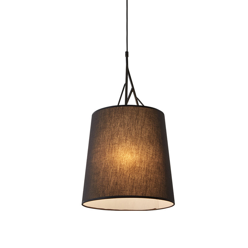 Hand Sewn Fabric Conic Pendant Lamp Nordic Single Black/White Hanging Ceiling Light with Twig Arm Clearhalo 'Ceiling Lights' 'Modern Pendants' 'Modern' 'Pendant Lights' 'Pendants' Lighting' 1459161