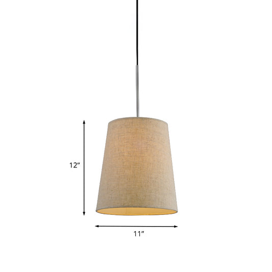 Minimalist 1-Light Drop Pendant Flaxen Tapering Pendulum Light with Fabric Lamp Shade Clearhalo 'Ceiling Lights' 'Modern Pendants' 'Modern' 'Pendant Lights' 'Pendants' Lighting' 1459166