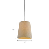 Minimalist 1-Light Drop Pendant Flaxen Tapering Pendulum Light with Fabric Lamp Shade Clearhalo 'Ceiling Lights' 'Modern Pendants' 'Modern' 'Pendant Lights' 'Pendants' Lighting' 1459166