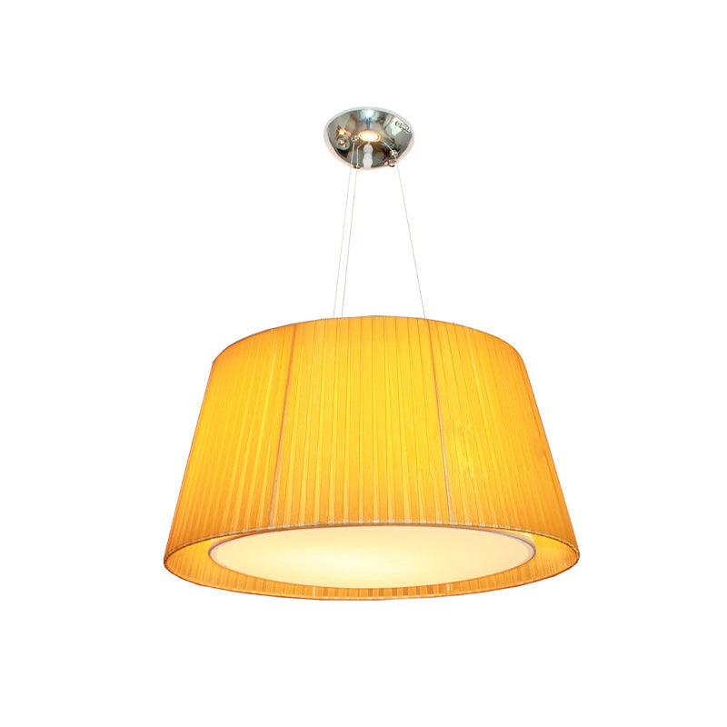 Yellow Dual Frustum Hanging Light Fixture Modernist 1 Head Gathered Fabric Pendant Ceiling Light Clearhalo 'Ceiling Lights' 'Modern Pendants' 'Modern' 'Pendant Lights' 'Pendants' Lighting' 1459170