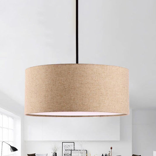 Minimalist Rounded Hanging Lamp Fabric 1 Light Restaurant Pendant Lighting Fixture in Apricot/Flaxen Flaxen Clearhalo 'Ceiling Lights' 'Modern Pendants' 'Modern' 'Pendant Lights' 'Pendants' Lighting' 1459187