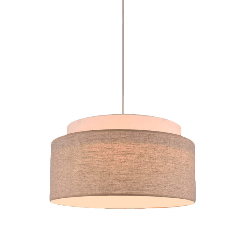 Flaxen Double Circular Chandelier Light Modern 5-Bulb Hand Weaving Fabric Drop Lamp for Hotel Clearhalo 'Ceiling Lights' 'Chandeliers' 'Modern Chandeliers' 'Modern' Lighting' 1459204