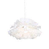 Modern Stylish 1 Head Drop Pendant White/Navy Blue Hand Woven Layered Ruffle Hanging Light Fixture with Fabric Shade Clearhalo 'Ceiling Lights' 'Modern Pendants' 'Modern' 'Pendant Lights' 'Pendants' Lighting' 1459257