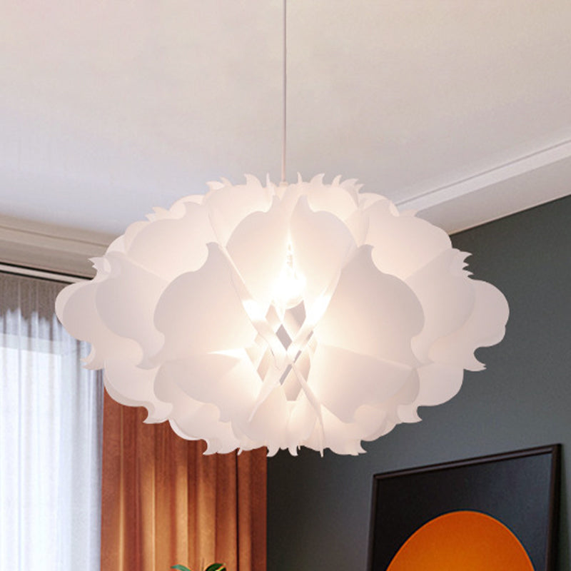 White Floral Suspension Light Modernist 1 Light Acrylic Hanging Pendant over Table White Clearhalo 'Ceiling Lights' 'Modern Pendants' 'Modern' 'Pendant Lights' 'Pendants' Lighting' 1459258