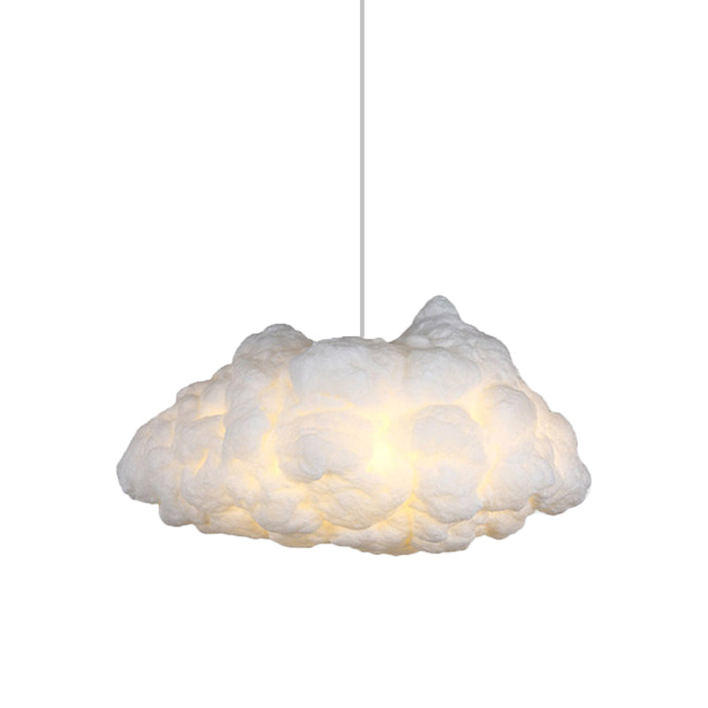 Cloudy Art Silk Chandelier Lamp Modern Stylish 3 Bulbs White Pendant Ceiling Light Clearhalo 'Ceiling Lights' 'Chandeliers' 'Modern Chandeliers' 'Modern' Lighting' 1459266