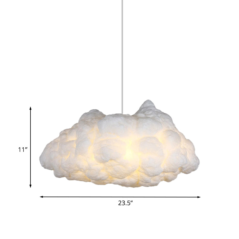 Cloudy Art Silk Chandelier Lamp Modern Stylish 3 Bulbs White Pendant Ceiling Light Clearhalo 'Ceiling Lights' 'Chandeliers' 'Modern Chandeliers' 'Modern' Lighting' 1459267