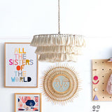 3-Tier Fringe Girl's Room Hanging Lamp Hand-Weaving Rope Single Modernist Pendant Ceiling Light in Beige Clearhalo 'Ceiling Lights' 'Modern Pendants' 'Modern' 'Pendant Lights' 'Pendants' Lighting' 1459269