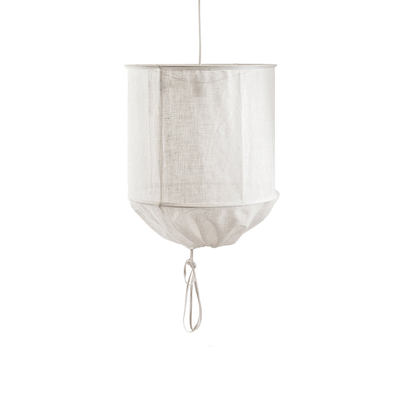 Hand-Worked Barrel Fabric Pendant Lamp Modern 1-Light Flaxen Hanging Ceiling Light with Pull String Clearhalo 'Ceiling Lights' 'Modern Pendants' 'Modern' 'Pendant Lights' 'Pendants' Lighting' 1459276