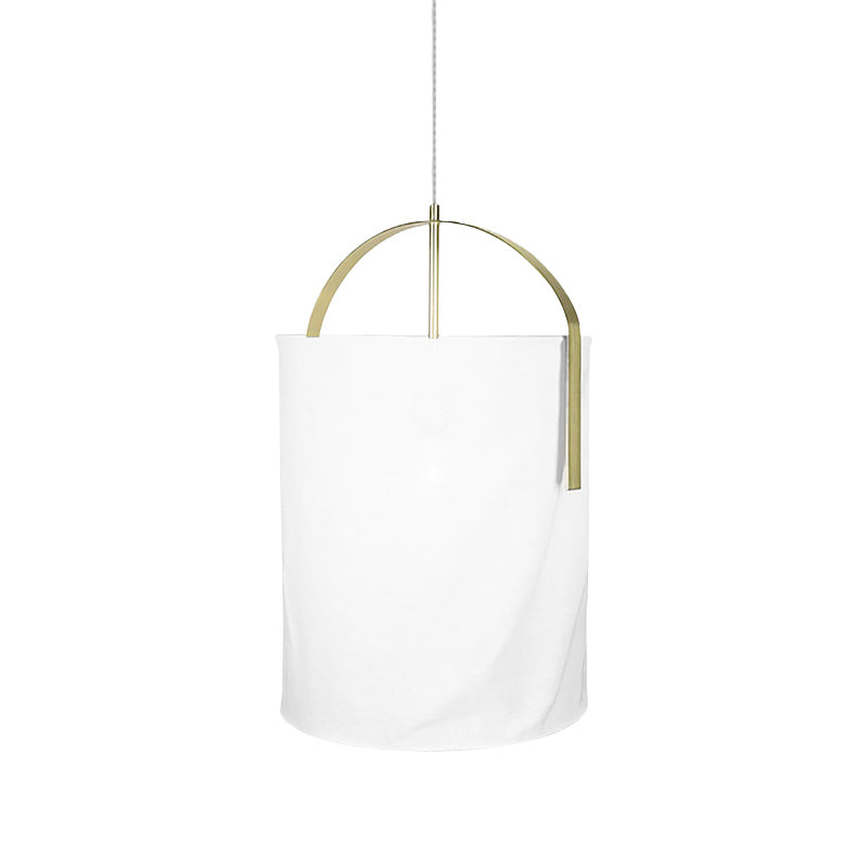 Black/Gold-White Pail Drop Lamp Simplicity 1 Head Fabric Pendant Light Fixture for Bedroom Clearhalo 'Ceiling Lights' 'Modern Pendants' 'Modern' 'Pendant Lights' 'Pendants' Lighting' 1459281