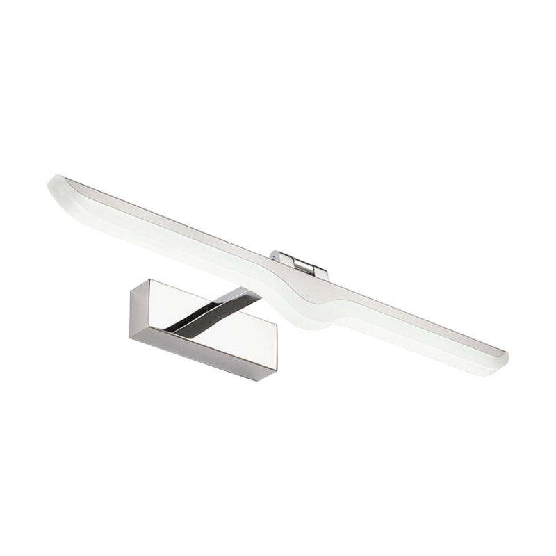 Linear Acrylic Vanity Light Fixture Modern Style 16.5"/20.5" W LED Nickel Finish Wall Sconce Lamp in Warm/White Light Clearhalo 'Cast Iron' 'Glass' 'Industrial' 'Modern wall lights' 'Modern' 'Tiffany' 'Traditional wall lights' 'Vanity Lights' 'Wall Lights' Lighting' 145938