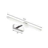 Linear Acrylic Vanity Light Fixture Modern Style 16.5"/20.5" W LED Nickel Finish Wall Sconce Lamp in Warm/White Light Clearhalo 'Cast Iron' 'Glass' 'Industrial' 'Modern wall lights' 'Modern' 'Tiffany' 'Traditional wall lights' 'Vanity Lights' 'Wall Lights' Lighting' 145939