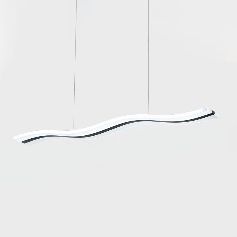 Waveform Drop Pendant Simple Acrylic Office LED Hanging Light Fixture in Black, Warm/White Light Clearhalo 'Ceiling Lights' 'Modern Pendants' 'Modern' 'Pendant Lights' 'Pendants' Lighting' 1459679