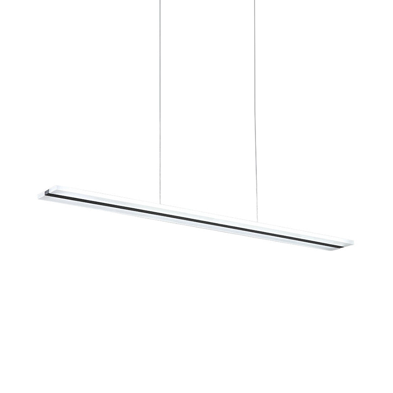 Acrylic Linear Hanging Pendant Minimalism Black LED Ceiling Suspension Lamp in Warm/White/Natural Light Clearhalo 'Ceiling Lights' 'Modern Pendants' 'Modern' 'Pendant Lights' 'Pendants' Lighting' 1459683