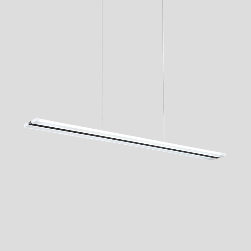 Acrylic Linear Hanging Pendant Minimalism Black LED Ceiling Suspension Lamp in Warm/White/Natural Light Clearhalo 'Ceiling Lights' 'Modern Pendants' 'Modern' 'Pendant Lights' 'Pendants' Lighting' 1459684