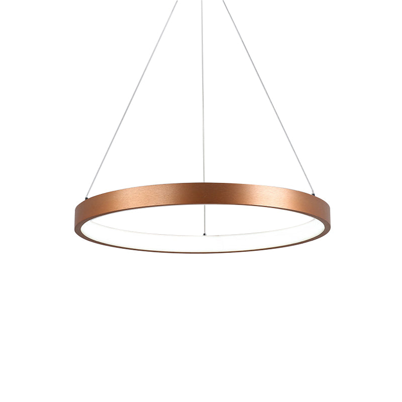 1/2/3-Tier Hoop Dinette Chandelier Metallic Minimalist LED Ceiling Pendant Light in Gold, Warm/White Light Clearhalo 'Ceiling Lights' 'Chandeliers' 'Modern Chandeliers' 'Modern' Lighting' 1459697