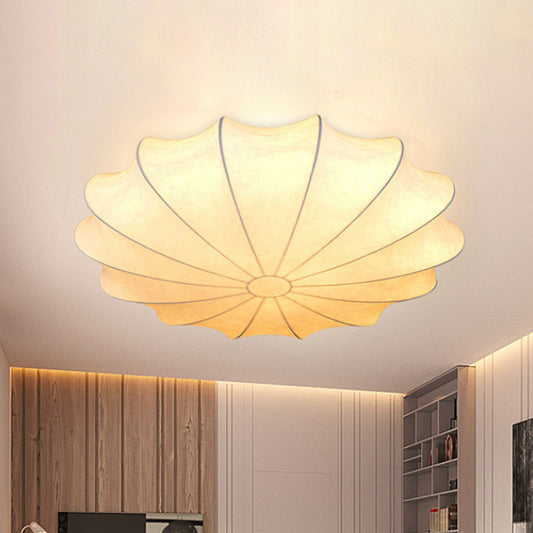 White Flower Flush Ceiling Light Contemporary 1 Light Fabric Flush Mount Lamp for Hallway White Clearhalo 'Ceiling Lights' 'Close To Ceiling Lights' 'Close to ceiling' 'Flush mount' Lighting' 1459963