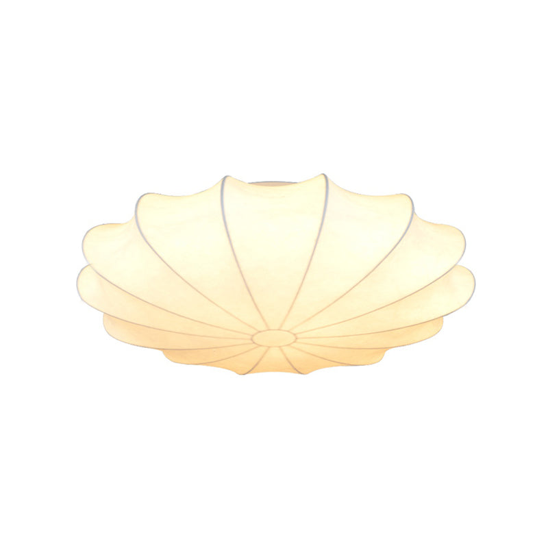 White Flower Flush Ceiling Light Contemporary 1 Light Fabric Flush Mount Lamp for Hallway Clearhalo 'Ceiling Lights' 'Close To Ceiling Lights' 'Close to ceiling' 'Flush mount' Lighting' 1459966