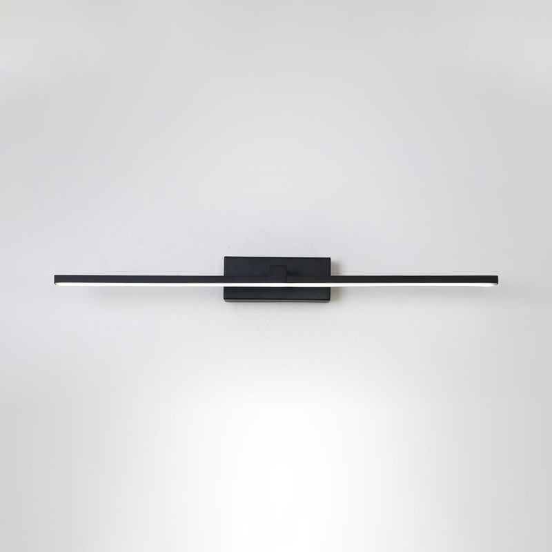 Iron Stick Vanity Mirror Light Simplicity Black/White LED Wall Mounted Lamp for Bathroom, 16/19.5/23.5 Inch Long Clearhalo 'Modern wall lights' 'Modern' 'Vanity Lights' 'Wall Lights' Lighting' 1460504