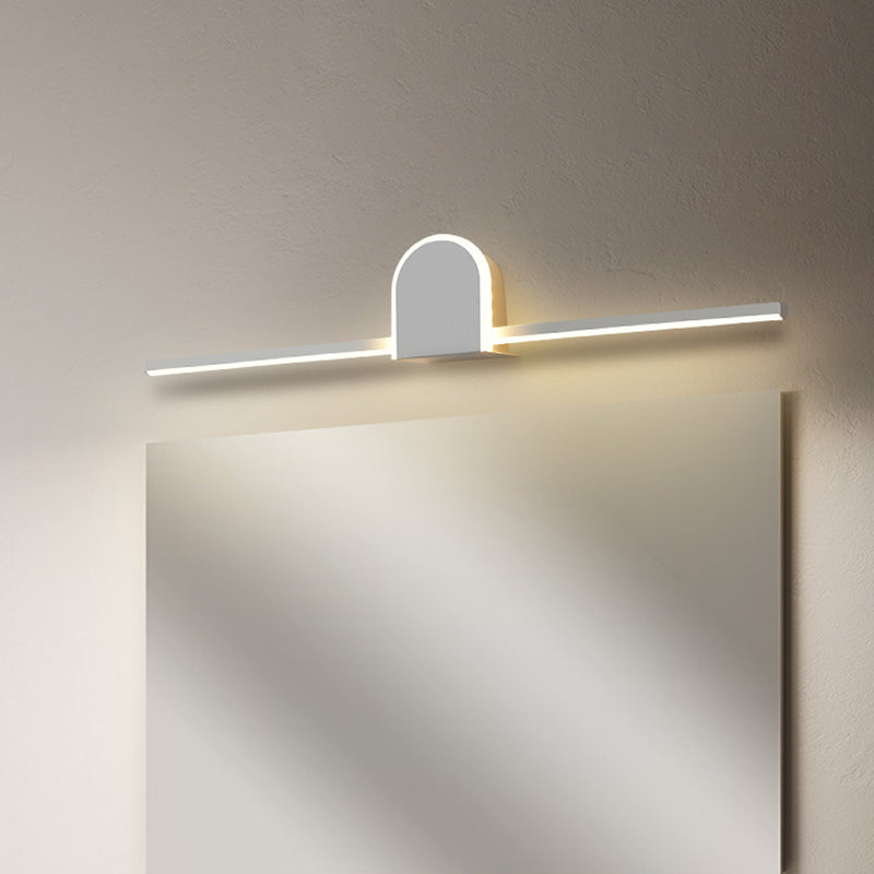 Slim Rod Bath Vanity Lighting Acrylic Minimalist 16"/23.5" Long LED Wall Lamp in Warm/White Light White Clearhalo 'Modern wall lights' 'Modern' 'Vanity Lights' 'Wall Lights' Lighting' 1460506