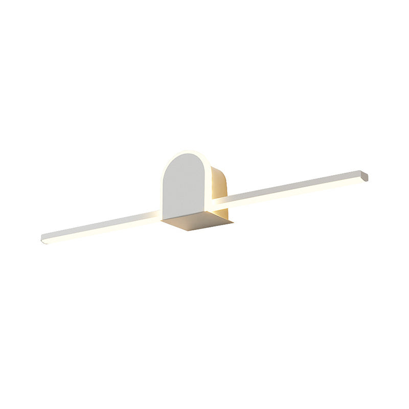 Slim Rod Bath Vanity Lighting Acrylic Minimalist 16"/23.5" Long LED Wall Lamp in Warm/White Light Clearhalo 'Modern wall lights' 'Modern' 'Vanity Lights' 'Wall Lights' Lighting' 1460507