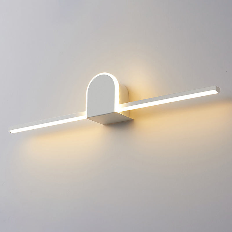 Slim Rod Bath Vanity Lighting Acrylic Minimalist 16"/23.5" Long LED Wall Lamp in Warm/White Light Clearhalo 'Modern wall lights' 'Modern' 'Vanity Lights' 'Wall Lights' Lighting' 1460508