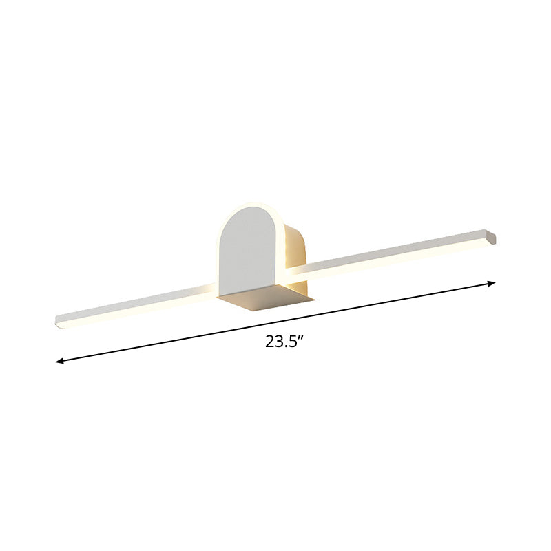 Slim Rod Bath Vanity Lighting Acrylic Minimalist 16"/23.5" Long LED Wall Lamp in Warm/White Light Clearhalo 'Modern wall lights' 'Modern' 'Vanity Lights' 'Wall Lights' Lighting' 1460510