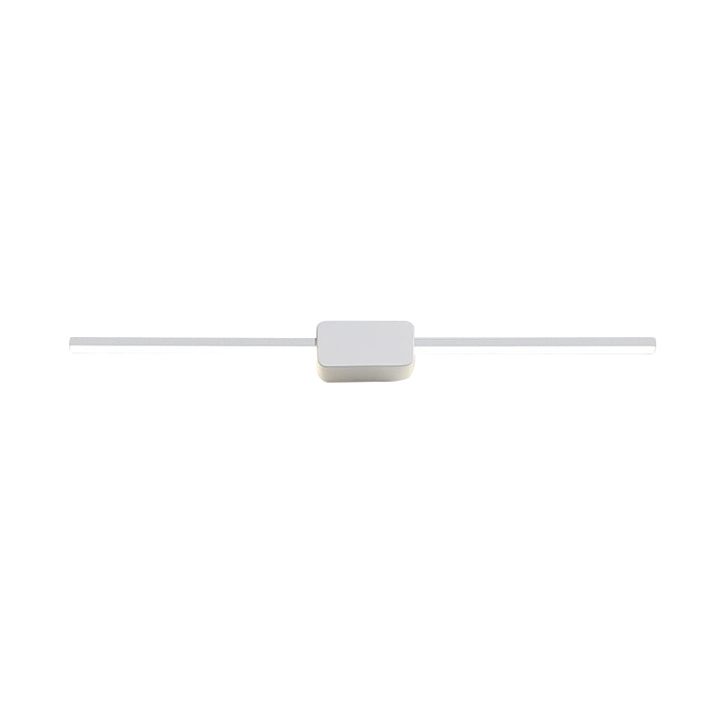White Rectilinear Wall Sconce Light Simple Iron 16/23.5/31.5 Inches Long LED Vanity Lamp in Warm/White Light Clearhalo 'Modern wall lights' 'Modern' 'Vanity Lights' 'Wall Lights' Lighting' 1460513