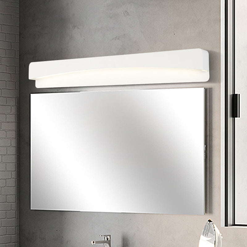 16.5"/20.5"/24.5" L LED Bath Vanity Light Modernism White Surface Wall Sconce with Rectangular Metal Shade Clearhalo 'Cast Iron' 'Glass' 'Industrial' 'Modern wall lights' 'Modern' 'Tiffany' 'Traditional wall lights' 'Vanity Lights' 'Wall Lights' Lighting' 1460571