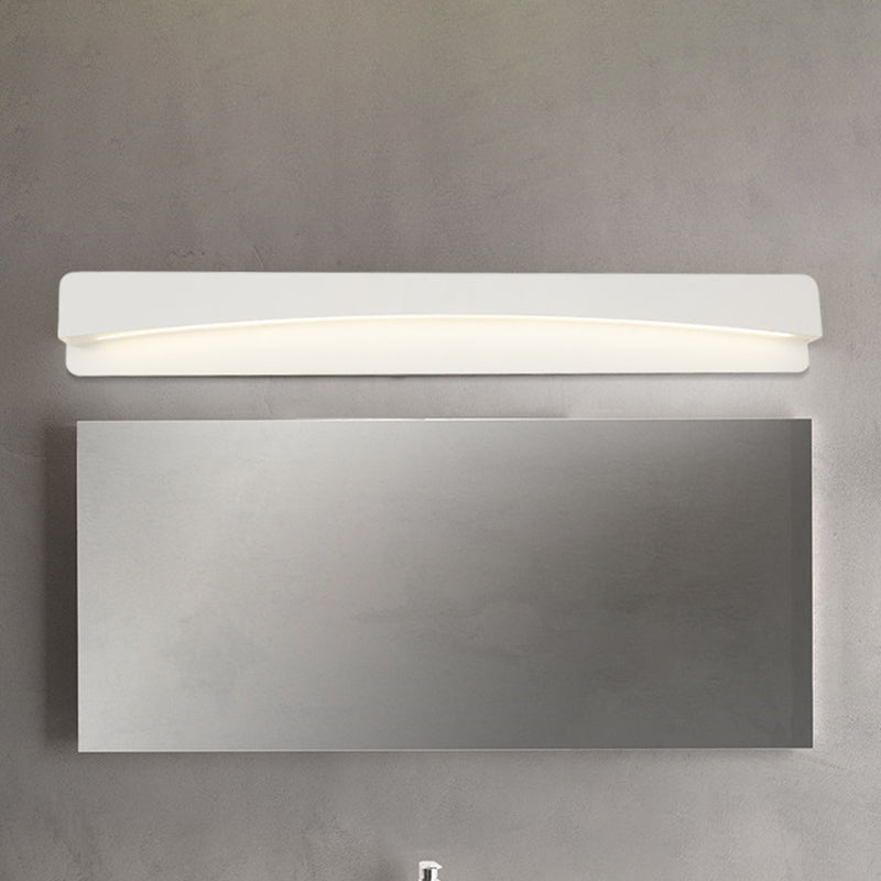 16.5"/20.5"/24.5" L LED Bath Vanity Light Modernism White Surface Wall Sconce with Rectangular Metal Shade White Clearhalo 'Cast Iron' 'Glass' 'Industrial' 'Modern wall lights' 'Modern' 'Tiffany' 'Traditional wall lights' 'Vanity Lights' 'Wall Lights' Lighting' 1460572