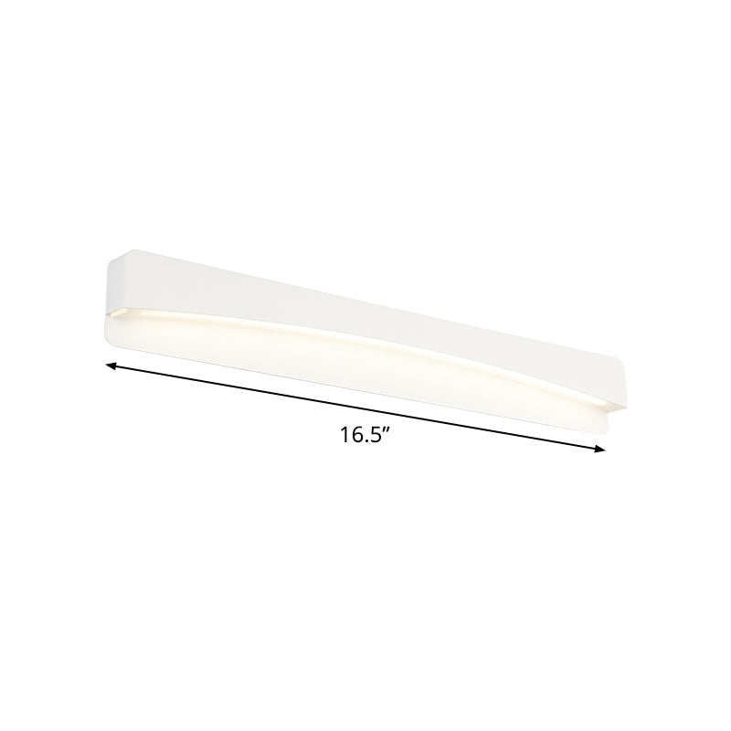 16.5"/20.5"/24.5" L LED Bath Vanity Light Modernism White Surface Wall Sconce with Rectangular Metal Shade Clearhalo 'Cast Iron' 'Glass' 'Industrial' 'Modern wall lights' 'Modern' 'Tiffany' 'Traditional wall lights' 'Vanity Lights' 'Wall Lights' Lighting' 1460575