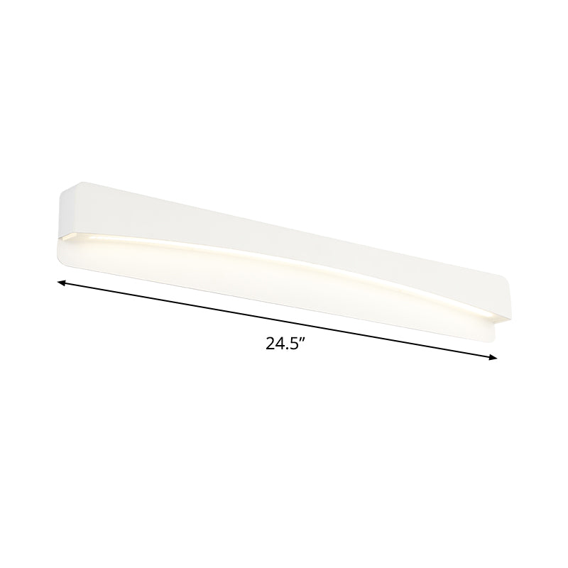 16.5"/20.5"/24.5" L LED Bath Vanity Light Modernism White Surface Wall Sconce with Rectangular Metal Shade Clearhalo 'Cast Iron' 'Glass' 'Industrial' 'Modern wall lights' 'Modern' 'Tiffany' 'Traditional wall lights' 'Vanity Lights' 'Wall Lights' Lighting' 1460577