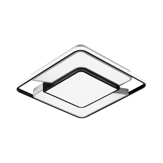 Modern Spliced Square Thin Ceiling Lamp Aluminum Bedroom LED Flush Mount Recessed Lighting in Black-White, 18"/21.5" Wide Clearhalo 'Ceiling Lights' 'Close To Ceiling Lights' 'Close to ceiling' 'Flush mount' Lighting' 1460675