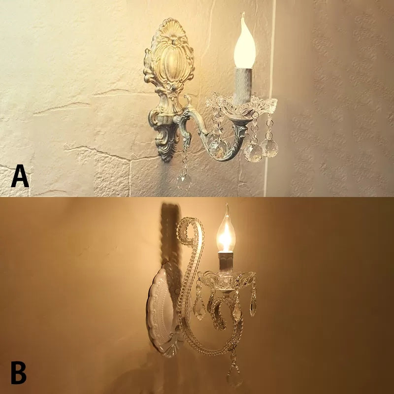 Candle Corridor Kitchen Wall Sconce Metal One Light Traditional Style Wall Lamp in White Finish Clearhalo 'Wall Lamps & Sconces' 'Wall Lights' Lighting' 14664