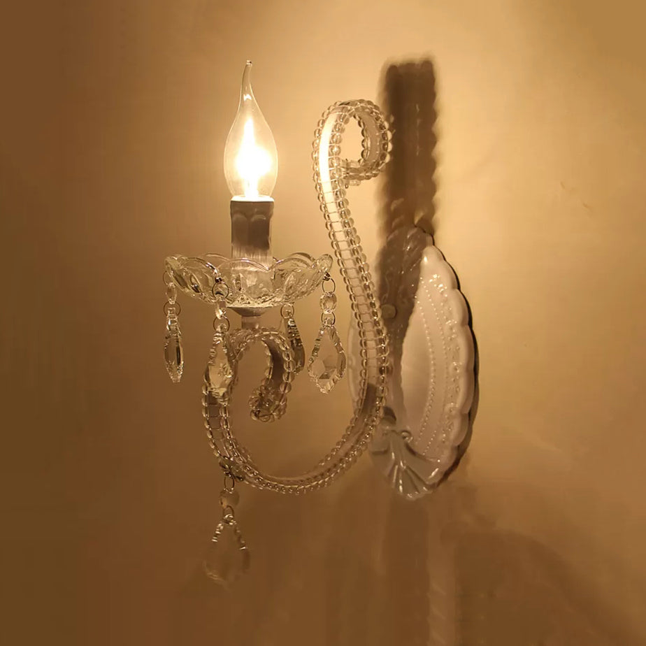 Candle Corridor Kitchen Wall Sconce Metal One Light Traditional Style Wall Lamp in White Finish White B Clearhalo 'Wall Lamps & Sconces' 'Wall Lights' Lighting' 14667