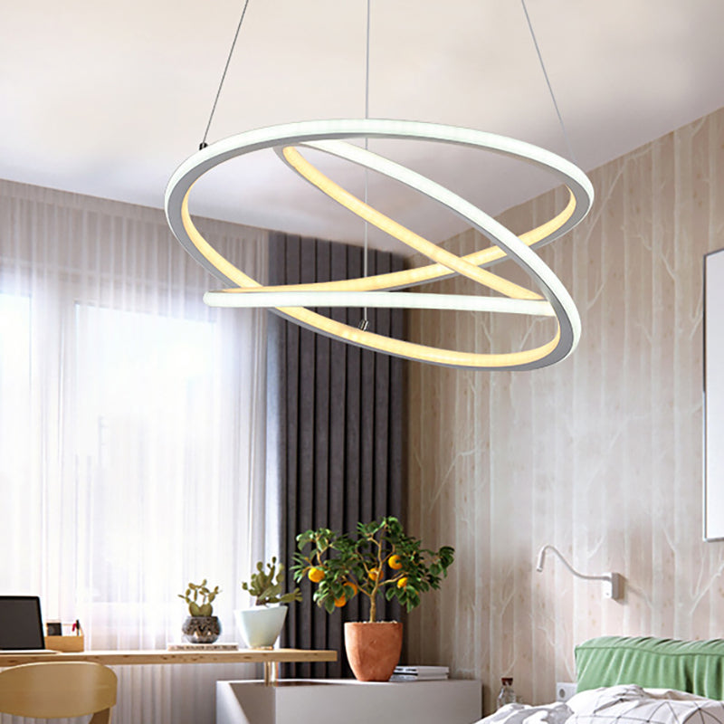 Simple Spiral Ceiling Light Fixture Acrylic LED Living Room Chandelier Pendant in Warm/White/Natural Light Clearhalo 'Ceiling Lights' 'Chandeliers' 'Modern Chandeliers' 'Modern' Lighting' 146725