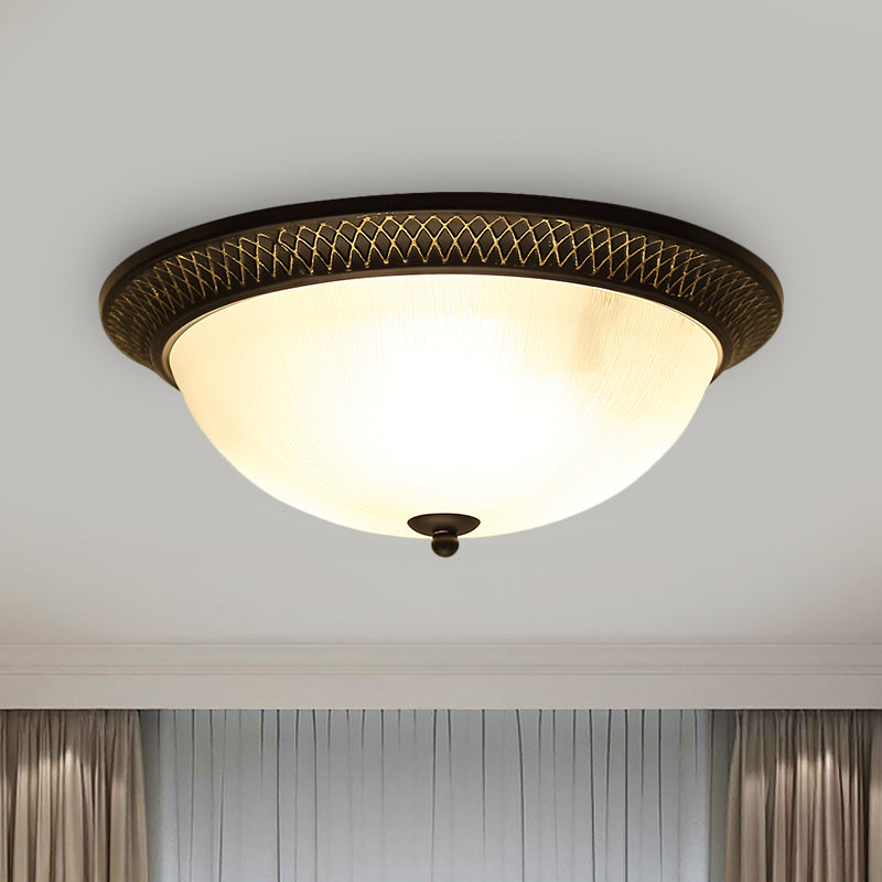 Opaline Glass Brass Flush Mount Semicircle LED Classic Ceiling Light Fixture for Hallway, 12.5"/15" W Brass Clearhalo 'Ceiling Lights' 'Close To Ceiling Lights' 'Close to ceiling' 'Flush mount' Lighting' 1468039