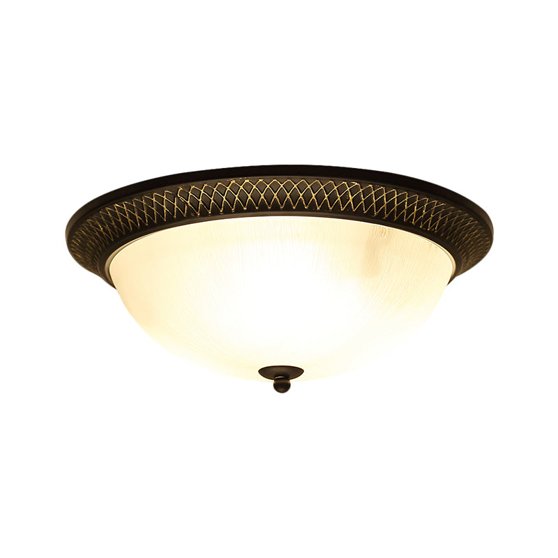 Opaline Glass Brass Flush Mount Semicircle LED Classic Ceiling Light Fixture for Hallway, 12.5"/15" W Clearhalo 'Ceiling Lights' 'Close To Ceiling Lights' 'Close to ceiling' 'Flush mount' Lighting' 1468041